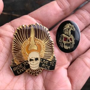 Other - Vintage Skull Motorcycle Pins Other - Vintage Skull Motorcycle Pins